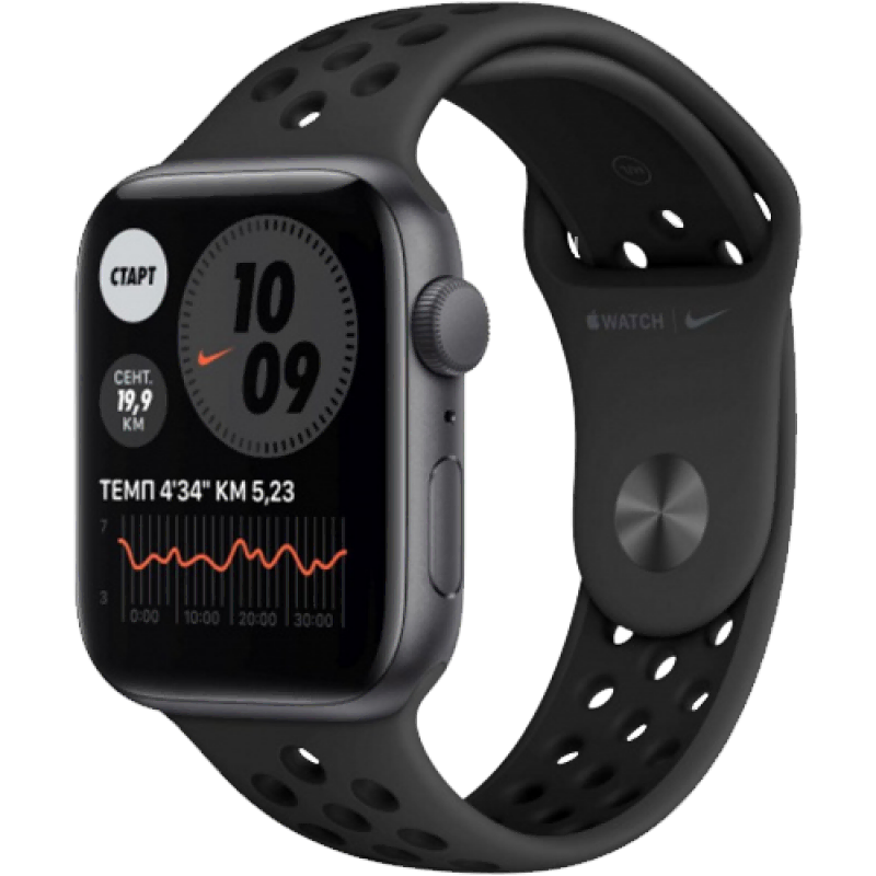 Apple Watch Series SE 44mm Space Gray Aluminum Case Anthracite/Black Nike Sport Band