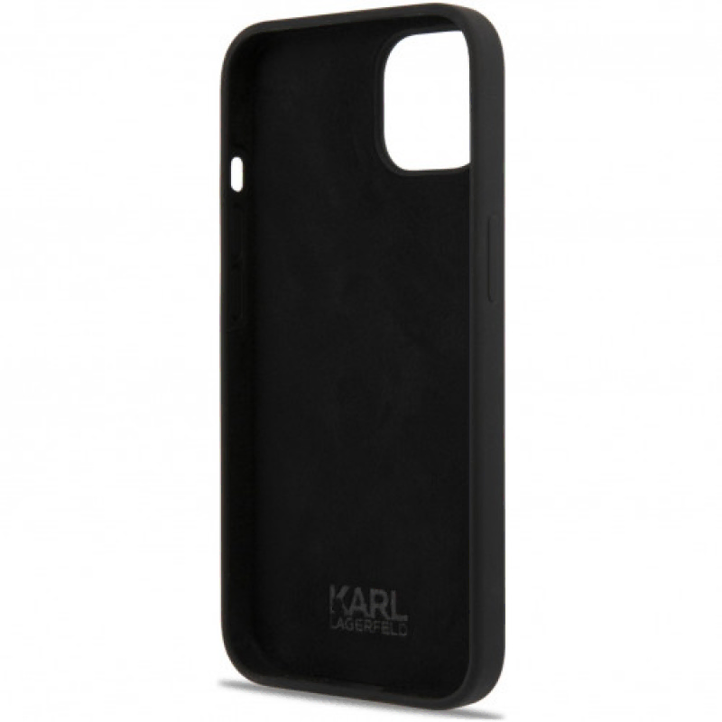 Чехол iPhone 13 Lagerfeld Liquid silicone Karl & Choupette Hard Black