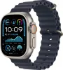 Apple Watch Series Ultra 2 49mm Natural Titanium Case with Navy Ocean Band One Size